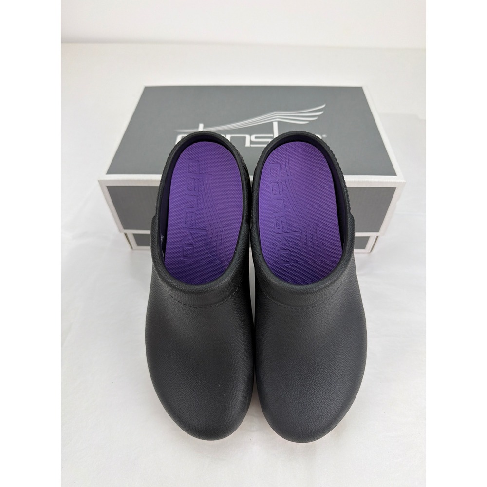 NEW Dansko Kane Molded Clogs Women 37 Black Slip On Comfort Professional Nurse